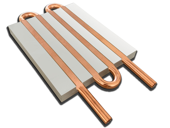 Resfriador de placa fria de bloco de água líquida de alumínio e cobre com tubo de cobre 11013-4