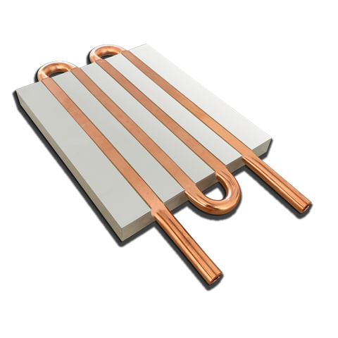 Placa fria de água líquida com tubo de cobre e alumínio